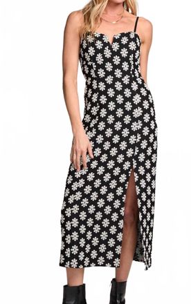 Saltwater Luxe Dottie Midi Knit Floral Dress In Black/cream
