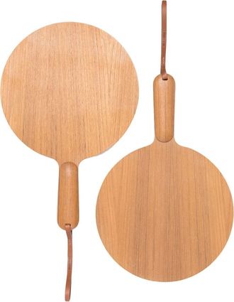 Jil Sander wooden table tennis paddles - unisex - Wood/Calf Leather - One Size - Brown