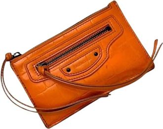 Balenciaga Vintage, unisex, Oranje, ONE Size, Leer, Pre-owned Leren Portemonnee