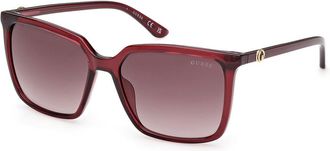 Guess GU00258 69F Womens Sunglasses Burgundy Size 56