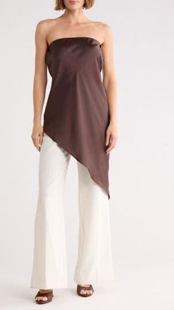 Renee C Asymmetric Strapless Tunic Top in Chocolate at Nordstrom Rack, Size X-Small