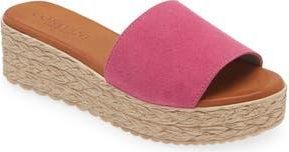 Cordani Bizzy Espadrille Platform Wedge Slide Sandal in Fuchsia Suede at Nordstrom Rack, Size 7.5Us / 38Eu