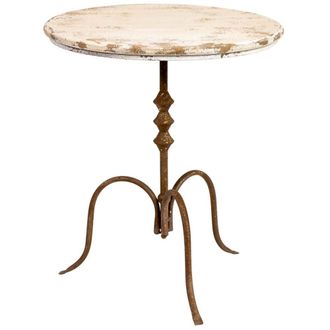 Wanderlust Deco Mesa de centro de madera blanca envejecida 60x60x70h cm