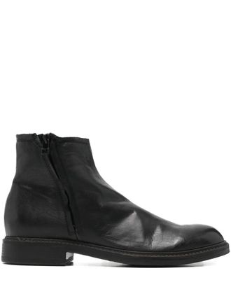 LEQARANT zip leather boots - Black