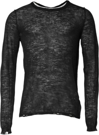 Dolce & Gabbana Black Polyester Crew Neck Pullover Mens Sweater (Pre-Owned)