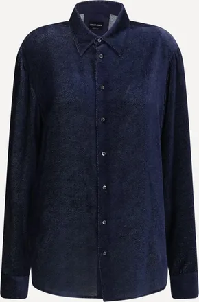 Giorgio Armani Silk blend devor&eacute; velvet twill Shirt Male 40