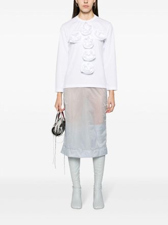Maison Margiela Exposed-Seam Chiffon Skirt - Light Blue