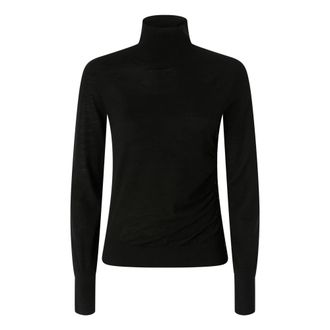 Pinko Geribbelde coltrui - Dames - Coltruien - Zwart - S - Wol - Truien & Vesten