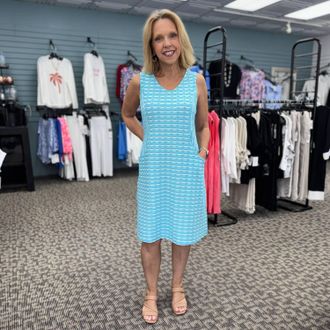 Habitat Newport Knit Tank Dress In Blue