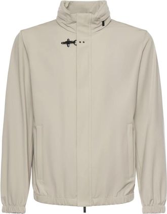 Fay Short Nylon Stretch Field Jacket - Heren - Zomerjassen - Beige - XL - Nylon - Jassen