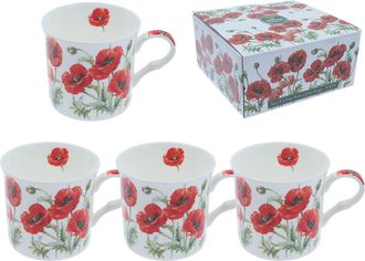 OEM Juego De 4 Tazas - Amapola De Verano (fbch)
