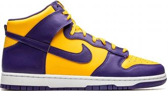 Nike Mens Dunk High Retro Sneakers In Lakers