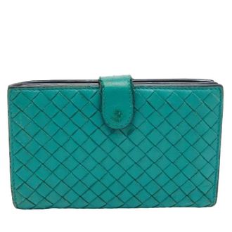 Bottega Veneta Pre-owned Intrecciato Wallet - Dames - Vintage Accessoires - Blauw - ONE Size - Leer - Vintage