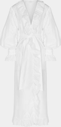 Loretta Caponi Ursula Embroidered Cotton Dress
