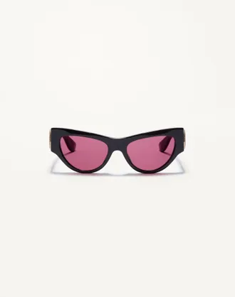 Valentino Occhiale Cat-Eye In Acetato Donna NERO/ROSSO 55