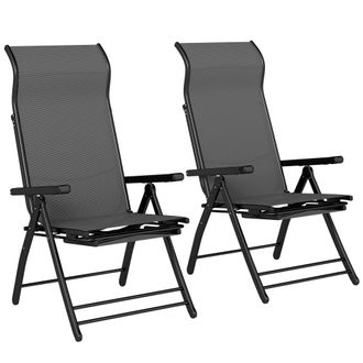 OUTSUNNY Sillas plegables reclinables 179.5x63.5x60 cm gris oscuro