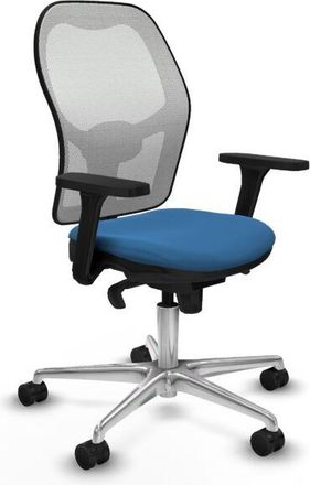 Piqueras y Crespo Piqueras Y Crespo - Jorquera Sincro Malla Blanca Similpiel Azul Claro Brazos 3d Base Aluminio Ruedas 65mm Nailon