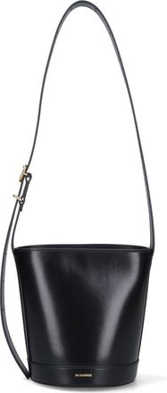 Jil Sander Sleek Black Calf Leather Bucket Bag
