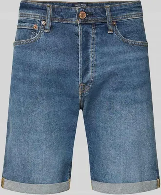 Jack & Jones Jack & Jones Regular Fit Jeansshorts mit Umschlag Modell RICK in Jeansblau, Gr&ouml;&szlig;e XXL