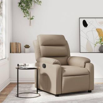 vidaXL Sill&oacute;n Reclinable De Cuero Sint&eacute;tico Color Capuchino Vidaxl