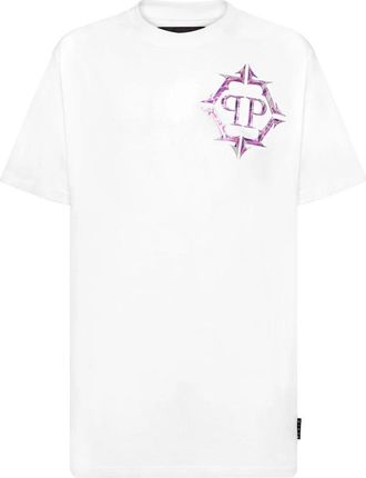 Philipp Plein T-Shirt Round Neck SS Chrome - Heren - T-shirts - Wit - XL - Katoen - Tops