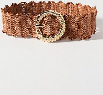 Anthropologie Stretch Shimmer Raffia Belt
