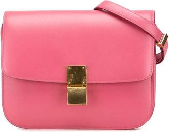 Celine Pre-owned Cross Body Bags, female, Pink, Size: ONE SIZE Pre-owned Celine Pink Leather Crossbody Bag