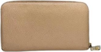 Miu Miu Pre-owned Leren Portemonnee - Dames - Vintage Accessoires - Beige - ONE Size - Leer - Vintage