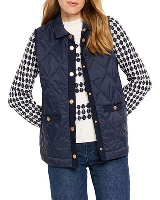 Nic+Zoe Nic+Zoe Petite Knit Trim Puffer Vest