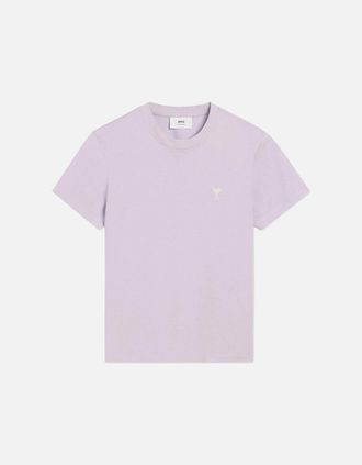 Ami Mens Mens Lilac Ami Paris Ami De Coeur Cotton T-Shirt - Purple - Size: 36