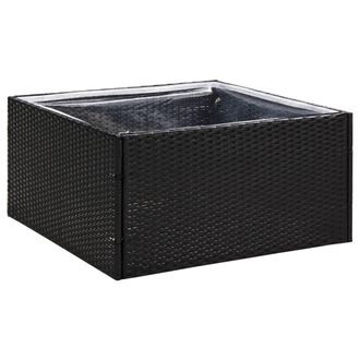 vidaXL Jardinera Rat&aacute;n Sint&eacute;tico Negra 80x80x40 Cm Vidaxl