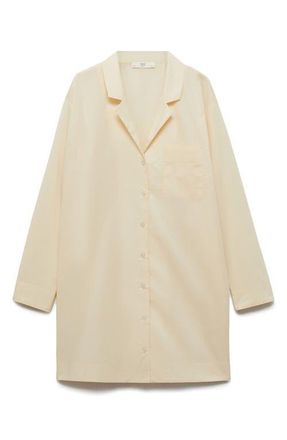 Mango Garment Washed Cotton Nightgown in Vanilla at Nordstrom, Size Medium