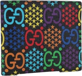 Gucci Pre-owned Vintage Canvas Portemonnee - Dames - Vintage Accessoires - Veelkleurig - ONE Size - Leer - Vintage