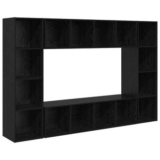 Berkfield Home TV Cabinet 4 pcs Black 37 x 37 x 142.5 cm Engineered wood