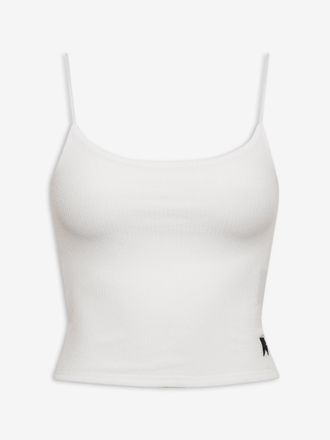 Rhude Womens White Sheer RIB Knit Tank TOP