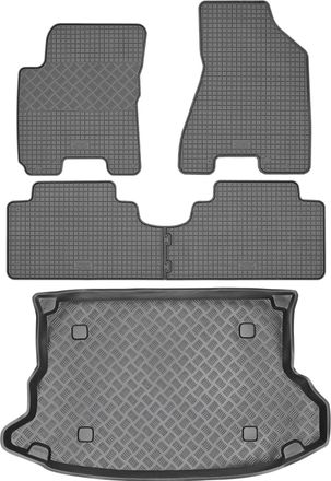 OEM Juego De Alfombrillas De Goma Para Hyundai Tucson I Suv De 2004-2010 + Alfombrilla Para El Maletero