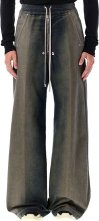 Rick Owens Mens Wide Bela Pants - Grey Cotton - Size EU 48 (Mens)