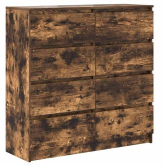 Berkfield Home Sideboard Smoked Oak 100x35x99 cm Engineered Wood in Brown | Size: 100 x 35 x 99 cm