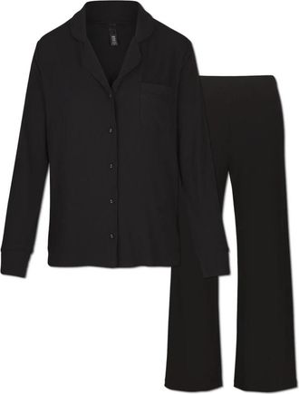 SKIMS Soft Lounge Slaapset - Dames - Pyjama - Zwart - 2XS - Nachtkleding