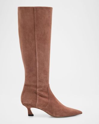 Stuart Weitzman 50mm Vinnie Suede Knee-High Boots
