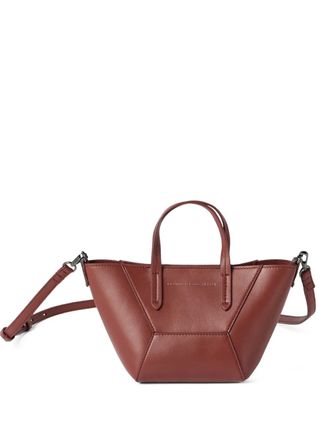 Brunello Cucinelli BC Duo leren mini-shopper met monili detail - Rood