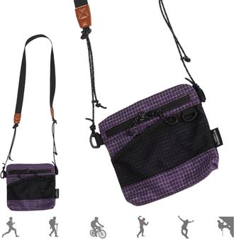 Generic Nylon Crossbody Bag Mini Satchel Leisure Shoulder Bag for Outdoor Sport (Black)