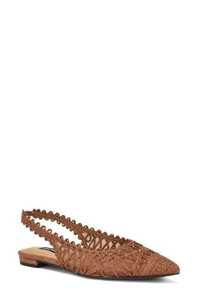 Nine West Jovias Slingback Pointed Toe Flat in Dark Brown at Nordstrom, Size 5.5