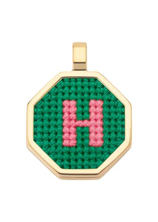 Maria Frering Letter H Pendant Gold-plated Necklace - Green - One Size