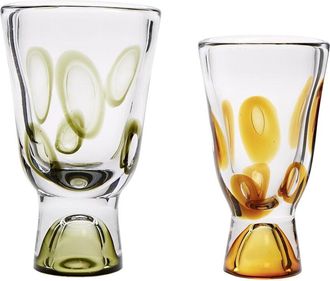 Tozai Home Set Of 2 Visions Art Glass Vases