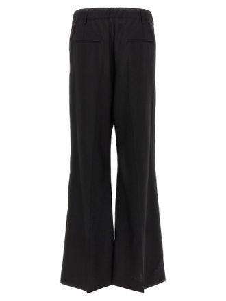 Marni Wide-Leg Tropical Wool Trousers - Black