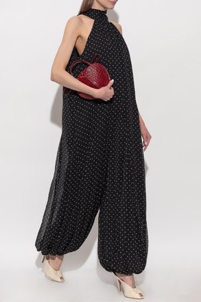 Rotate Jumpsuit With Tie Detail At Neckline, Womens, Black