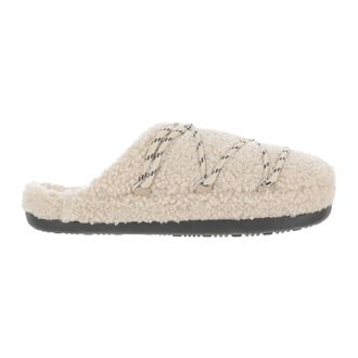 Moon Boot Schoenen, Dames, Beige, 38 EU, Leer, Teddy Slipper