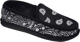 Trooper America Troooper America KS-002 Bandanna Paisley Slip-On House Shoe Slippers (11, Black/White), Black/White, 9 UK