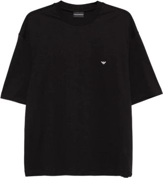 Emporio Armani Basic T-shirt met ronde hals van katoenen jersey - Heren - T-shirts - Zwart - XS - Katoen - Tops